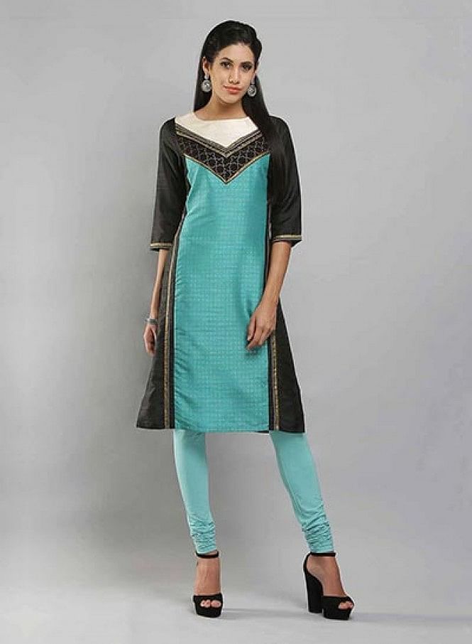 Crepe / Georgette S.Blue Boat Neck Kurta Sets at Rs 349 in Surat | ID:  2853059805897